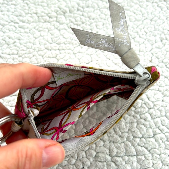 Vera Bradley Retired Pattern Tea Garden ID Card Holder Keyring Coin Purse Wallet - Picture 2 of 6